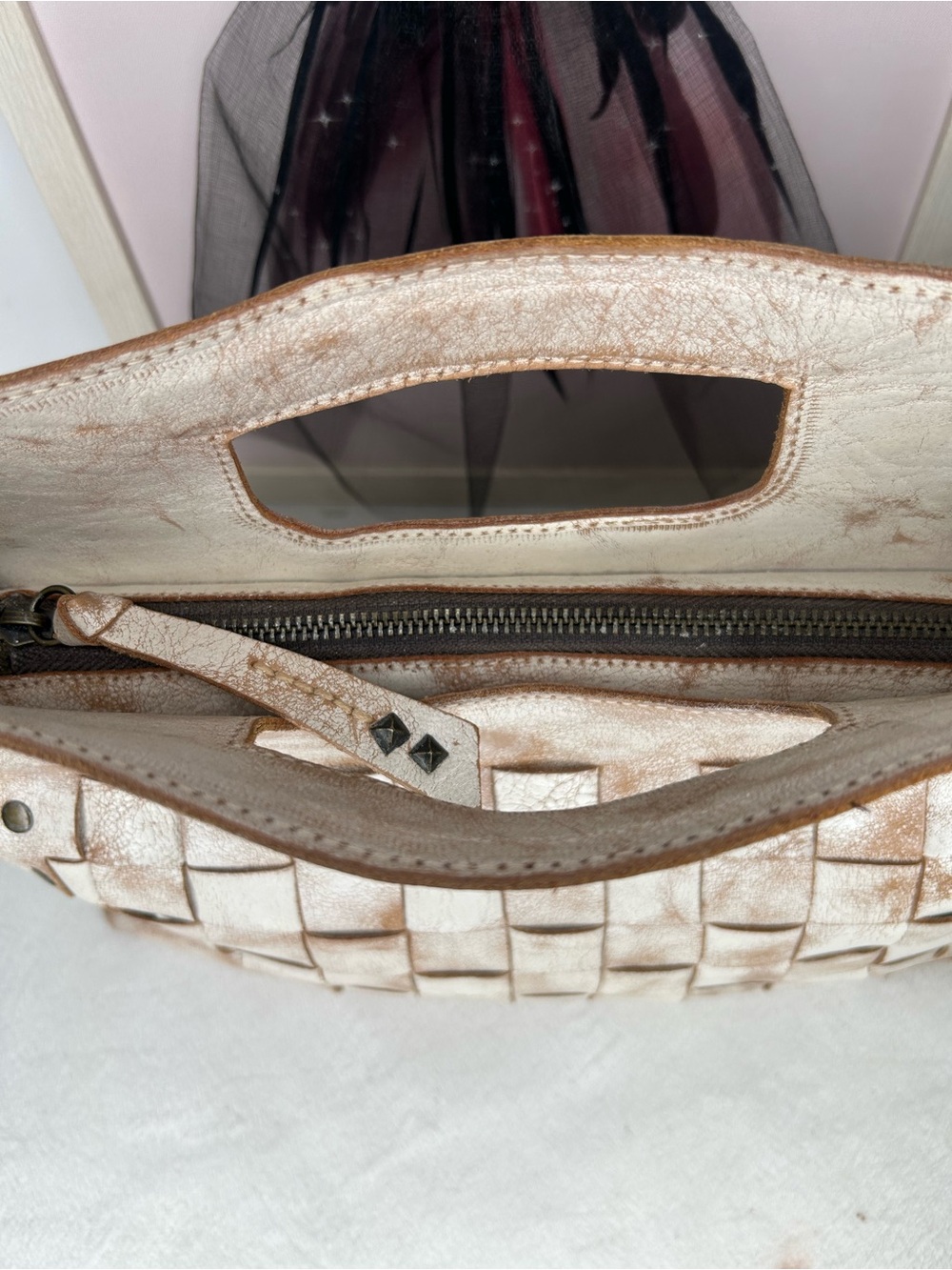 Bed Stu Orchid Woven Leather Satchel Handbag - Nectar Lux - Picture 9 of 10